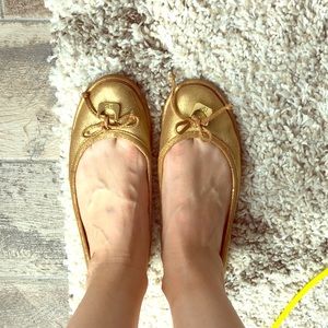 DVF gold flats